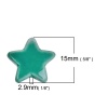 Bild von Keramik Spacer Perlen Pentagramm Stern Grün 15mm x 14mm, Loch: 2.9mm, 10 Stück