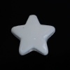 Immagine di Ceramica Diatanziale Perline Stella a Cinque Punte Bianco Circa 15mm x 14mm, Foro: Circa 2.9mm, 10 Pz