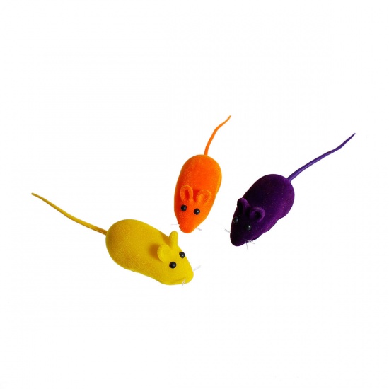 フロッキング ペット用品 ランダムな色 マウス 13.5cm x 2.8cm、 1 個 の画像