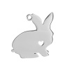 Immagine di 304 Acciaio Inossidabile Beniamino Contorno Charms Coniglio Tono Argento Cuore 25mm x 23mm , 2 Pz