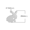 Immagine di 304 Acciaio Inossidabile Beniamino Contorno Charms Coniglio Tono Argento Cuore 25mm x 23mm , 2 Pz