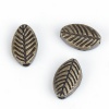 Immagine di Lega di Zinco Separatori Perline Foglia Bronzo Antico Circa 9mm x 6mm, Foro:Circa 1.5mm, 100 Pz