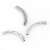 Picture of Zinc Based Alloy Hammered Spacer Beads Curved Tube Antique Silver Color 42mm x 6mm, Hole: Approx 3.9mm, 3 PCs