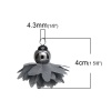 Picture of Polyester Tassel Pendants Flower Gunmetal Gray About Faceted 40mm(1 5/8") x 40mm(1 5/8"), 3 PCs