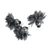 Picture of Polyester Tassel Pendants Flower Gunmetal Gray About Faceted 40mm(1 5/8") x 40mm(1 5/8"), 3 PCs