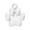 Picture of 2 PCs Brass Pet Memorial Charms Silver Tone Paw Print 17mm x 14mm
