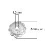 Image de Coupelle en Alliage de Zinc Fleur Argent Mat (Convenable à Perle 6mm Dia.) 8mm x 7mm, 10 Pcs
