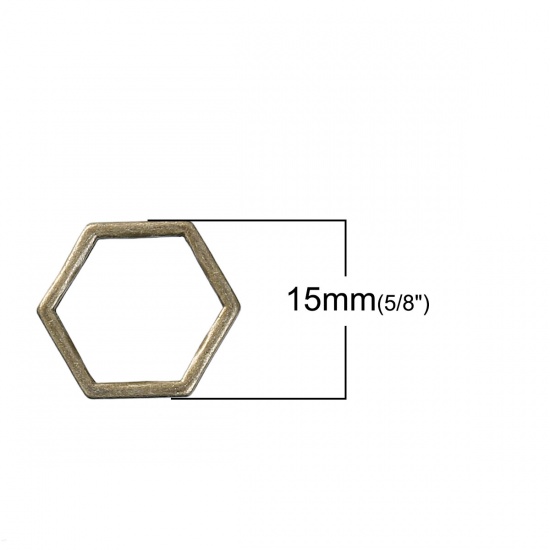 Immagine di Lega di Zinco Connettore Accessori Alveare Bronzo Antico Filigrana 17mm x 15mm, 20 Pz