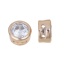 Immagine di Ottone & Zircone Cubico Perline per la Creazione di Gioielli con Ciondoli Fai-da-te Colore Oro 14K Trasparente Tondo 6mm Dia., Foro:Circa 3.9mm x 1.1mm, 2 Pz