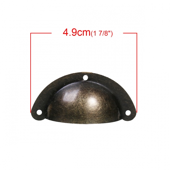 Image de Poignée pour Boîte Tiroir Porte Tirage Meuble en Alliage de Fer Rond Bronze Antique 49mm x 22mm , 10 Pcs