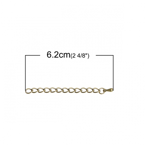 Image de Chaînes d'Extension pour Collier Bracelet en Laiton Bronze Antique 6.2cm long, 20 Pièces                                                                                                                                                                      