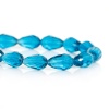 Picture of Glass Beads Drop Peacock Blue Faceted About 12mm x 8mm, Hole: Approx 1.3mm, 70.5cm long, 1 Strand (Approx 60 PCs/Strand)