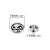 Bild von Zinklegierung Zwischenperlen Spacer Perlen Oval Antiksilber Hohl 13mm x 10mm Loch:ca. 1.7mm 10 Stück