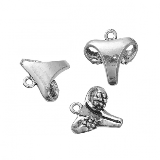 Picture of Zinc Based Alloy Charms Anatomical Human Uterus Antique Silver 19mm( 6/8") x 18mm( 6/8"), 5 PCs