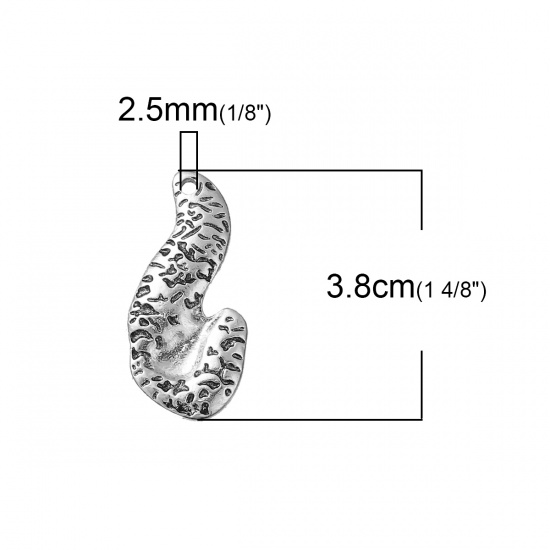 Immagine di Lega di Zinco 3D Ciondoli Anatomiche Umane Pancreas Argento Antico 38mm x 18mm , 3 Pz