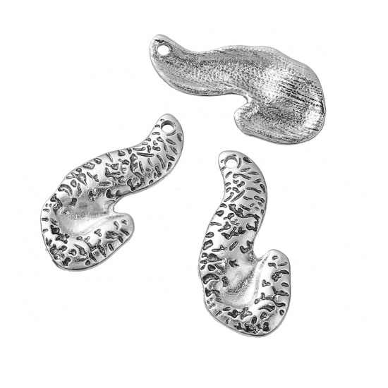 Immagine di Lega di Zinco 3D Ciondoli Anatomiche Umane Pancreas Argento Antico 38mm x 18mm , 3 Pz