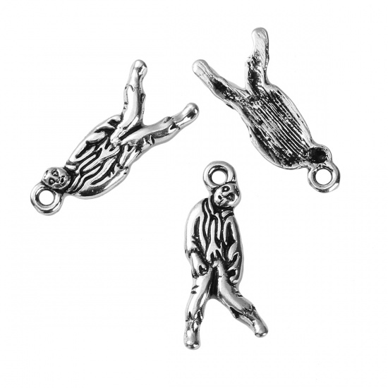 Immagine di Lega di Zinco Charms Zombie Umano Argento Antico 26mm x 12mm , 20 Pz