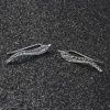 Immagine di Clip Orecchio Tono Argento Foglia 24mm x 4mm , Diametro Filo: (21 misura), 1 Paio