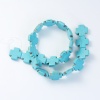 Picture of (Grade D) Howlite Imitated Turquoise Gemstone Loose Beads Cross Peacock Green About 20mm( 6/8") x 20mm( 6/8"), Hole: Approx 1.5mm, 41cm(16 1/8") long, 1 Piece (Approx 20 PCs/Strand)