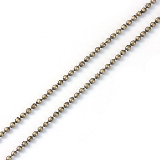 Bild von Eisenlegierung Kugelkette Halskette Bronzefarbe 47cm lang, Kettengröße: 1.5mm 3 Strange