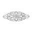 Picture of Iron Based Alloy Embellishments Oval Silver Tone Filigree Carved 80mm(3 1/8") x 35mm(1 3/8"), 30 PCs