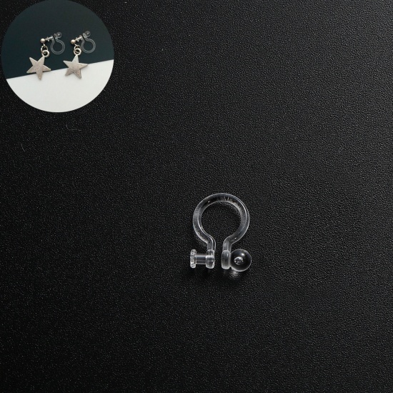Immagine di Resina clip orecchio Ganci per Orecchini A Forma di U 11mm x 8mm, 10 Pz