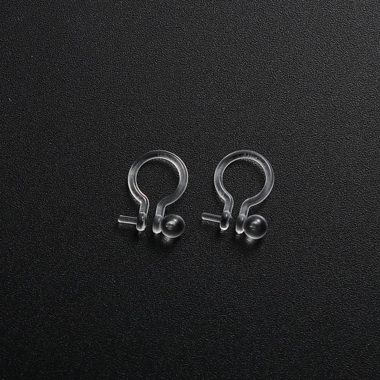 Picture of Resin No Piercing Ear Clips Earring Findings U-shaped 11mm x 8mm, 10 PCs