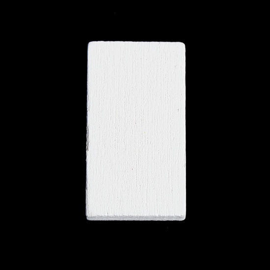Immagine di Tre-Laminati Cabochon per Abbellimento Rettangolo Bianco 23mm x 12mm , 50 Pz