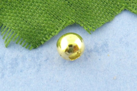 Iron Based Alloy Spacer Beads Round Gold Plated About 4mm Dia, Hole:Approx 1.7mm, 500 PCs