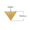 Bild von Messing Charms Geometrie Vergoldet Dreieck 14mm x 12mm 10 Stück                                                                                                                                                                                               