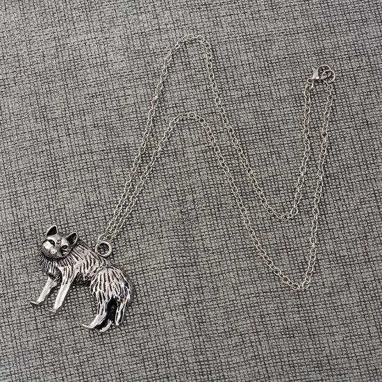 Picture of Wolf Necklace Antique Silver 52cm(20 4/8") long, 1 Piece