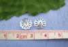 Picture of Alloy Filigree Beads Caps Flower Silver Plated (Fits 14mm-18mm Beads) 8.5mm x 8.5mm, 800 PCs