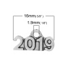 Immagine di Lega di Zinco Charms Numero Argento Antico " 2019 " 16mm x 8mm , 50 Pz