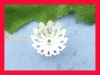 Image de Coupelle Filigranée en Alliage Fleur Argenté 9mm x 9mm, 300 PCs