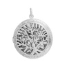 Picture of Copper Aromatherapy Essential Oil Diffuser Locket Pendants Round Silver Tone Cabochon Settings (Fits 24mm Dia.) Can Open 41mm(1 5/8") x 32mm(1 2/8"), 1 Piece