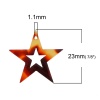 Bild von Harz Charms Geometrie Pentagramm Bernstein Imitation Karettschildkröte 23mm x 22mm, 3 Stück
