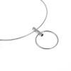 チョーカーネックレス シルバートーン 円形 サークルリング 37.5cm 長さ、 1 本 の画像