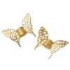 Image de Perles en Alliage de Zinc en filigrane Aile de Papillon Fleurs Creuses Doré 47mm x 36mm, Taille de Trou: 3.7mm, 2 Pcs