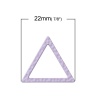 Picture of Zinc Based Alloy Connectors Geometric Triangle Purple Hollow 22mm x 19mm, 5 PCs
