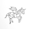 Picture of Zinc Based Alloy Pendants Horse Silver Tone 36mm(1 3/8") x 31mm(1 2/8"), 5 PCs