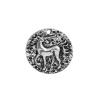 Immagine di Lega di Zinco Charms Cavallo Argento Antico Tondo 20mm Dia, 5 Pz