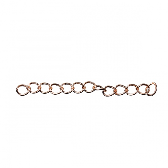 Immagine di Lega di Ferro Estensione Catene Oro Rosa 5mm x 4mm, 5cm, 100 Pz