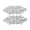 Image de Cabochons d'Embellissement en Alliage de Fer Feuille Argent Mat Fleurs Creuses 85mm x 34mm, 20 Pcs