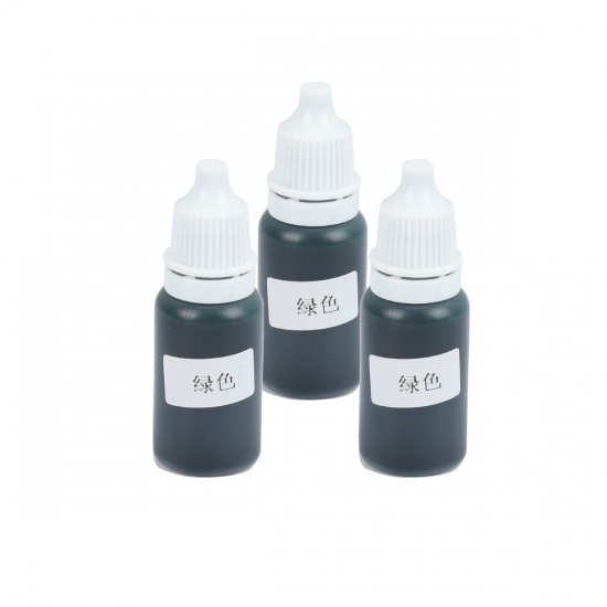 Picture of Resin Jewelry Tools Pigment Dye Green 50mm(2") x 22mm( 7/8"), 1 Bottle(Approx 10 Grams)