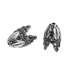 Picture of Zinc Based Alloy Beads Caps Flower Antique Silver Color (Fit Beads Size: 14mm Dia.) 29mm x 19mm, 2 PCs