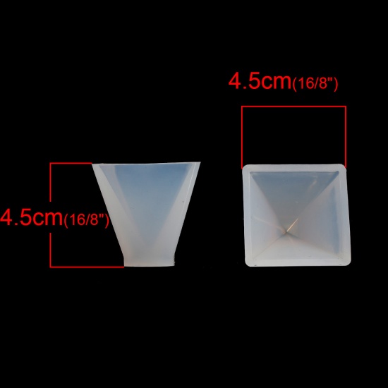 Immagine di Silicone Muffa della Resina per Gioielli Rendendo Piramide Bianco 45mm x 45mm, 1 Pz