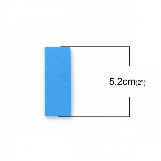 Immagine di Tre-Laminati Cabochon per Abbellimento Rettangolo Blu 52mm x 19mm , 30 Pz