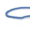 Picture of Glass Beads Round Royal Blue Imitation Pearl About 5mm - 4mm Dia, Hole: Approx 0.7mm, 85cm long, 3 Strands (Approx 230 PCs/Strand)