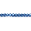 Image de Perles en Verre Rond Saphir Imitation Perles, 5mm - 4mm Dia, Tailles de Trous: 0.7mm, 85cm long, 3 Enfilades ( 230PCs/Enfilade )