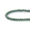 Picture of Glass Beads Round Dark Green Imitation Pearl About 5mm - 4mm Dia, Hole: Approx 0.7mm, 82cm long, 3 Strands (Approx 222 PCs/Strand)